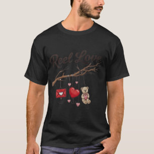 Reel Liefde Vissersillustratie — Vintage Stijl A T-shirt