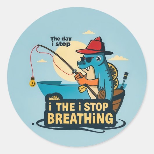 Reel Life: De vastberadenheid van een visser Ronde Sticker (Voorkant)