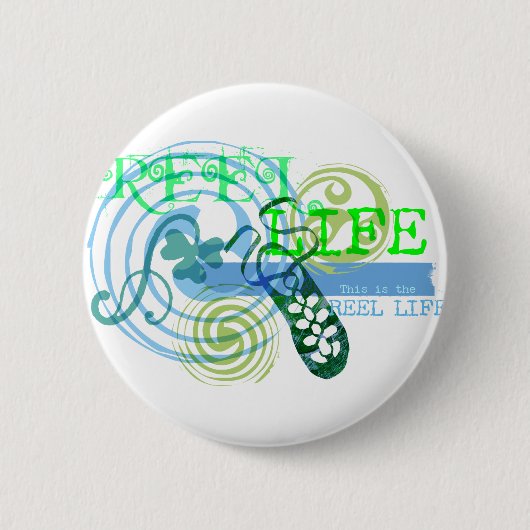 Reel Life in Blue Ronde Button 5,7 Cm (Voorkant)