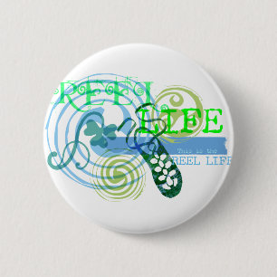 Reel Life in Blue Ronde Button 5,7 Cm