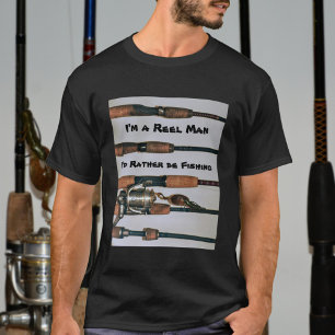 Reel Man Ik zou liever rods fotografisch Gevist zi T-shirt