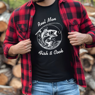 Reel Mannen Vis & Kook Grappige Koken Keuken T-shirt