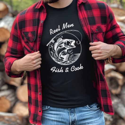 Reel Mannen Vis & Kook Grappige Koken Keuken T-shirt