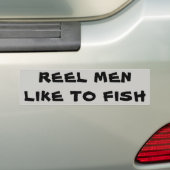 REEL-MANNEN ZOALS VISSEN BUMPERSTICKER (Op auto)