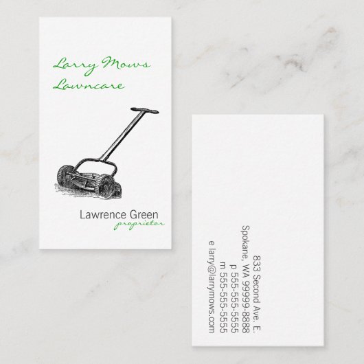 Reel Mower Visitekaartje (Voorkant / Achterkant)