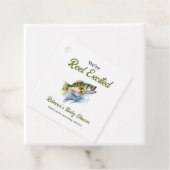 Reel Opgewonden Big Fish Fisherman Baby shower Bedankjes Labels (In situ)