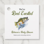 Reel Opgewonden Big Fish Fisherman Baby shower Bedankjes Labels (Voorkant)