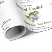 Reel Opgewonden Big Fish Fisherman Baby shower Cadeaupapier (Rol Hoek)