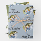 Reel Opgewonden Big Fish Fisherman Baby shower Inpakpapier Vel (In situ)