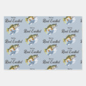 Reel Opgewonden Big Fish Fisherman Baby shower Inpakpapier Vel (Voorkant)