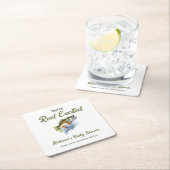 Reel Opgewonden Big Fish Fisherman Baby shower Kartonnen Onderzetters (Insitu)