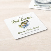 Reel Opgewonden Big Fish Fisherman Baby shower Kartonnen Onderzetters (Schuin)