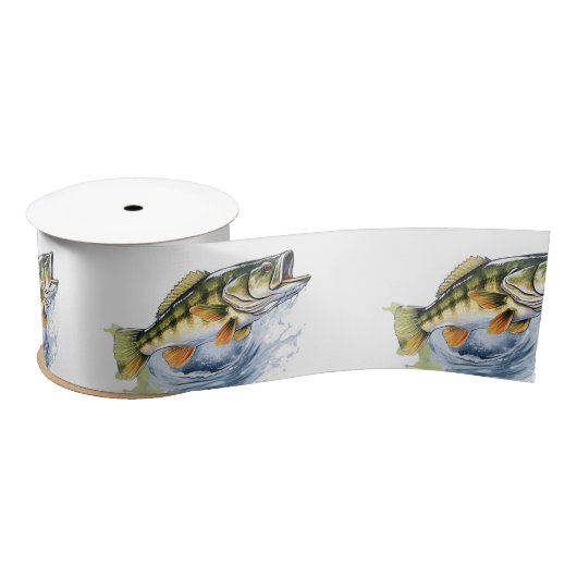 Reel Opgewonden Big Fish Fisherman Baby shower Satijnen Lint (Spoel)