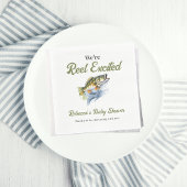 Reel Opgewonden Big Fish Fisherman Baby shower Servet