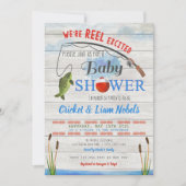 Reel Opgewonden Gevist Baby Boy Shower Uitnodiging (Voorkant)