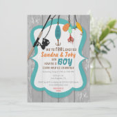 Reel Opgewonden Uitnodiging voor Vissen Baby showe (Staand voorkant)