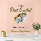 Reel Opgewonden Vis Visser Baby shower Welkom Acryl Bord (Huwelijk)