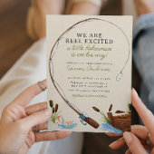 Reel Opgewonden Visser Waterverf Baby shower Kaart