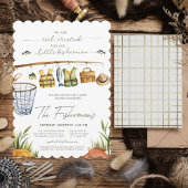 Reel Opgewonden Waterverf Gevist Baby shower Kaart