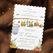 Reel Opgewonden Waterverf Gevist Baby shower Kaart