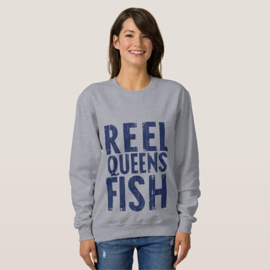 Reel Queens Fish – Women’s Sweatshirt (Voorkant volledig)