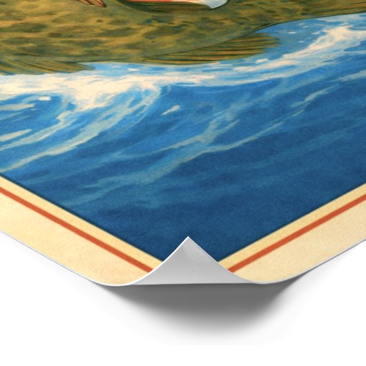 Reel Smooth Retro Grouper Fisherman | Angler Art Poster (Hoek)