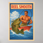 Reel Smooth Retro Grouper Fisherman | Angler Art Poster (Voorkant)