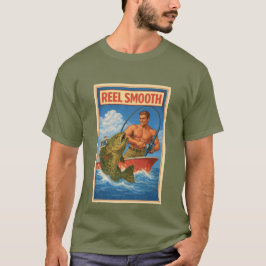 Reel Smooth Visser Retro Nautilus Zout Visvangst T-shirt