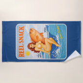 Reel Snack Retro Pin-Up Red Snapper Fishing Boater Strandlaken (Voorkant)