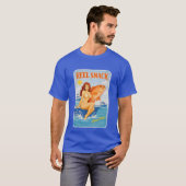 Reel Snack Retro Pin-Up Red Snapper Fishing Boater T-shirt (Voorkant volledig)