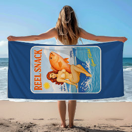 Reel Snack Retro Pin-Up Rode Snapper Visser Bootva Strandlaken