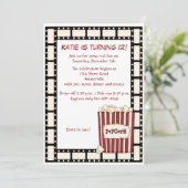 Reel Time Birthday Party Invitation Kaart (Staand voorkant)