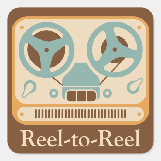 Reel-to-Reel-tapedeck Vierkante Sticker (Voorkant)