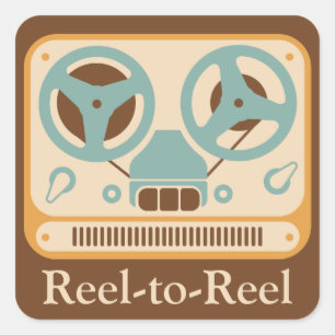 Reel-to-Reel tapedrik Vierkante Sticker
