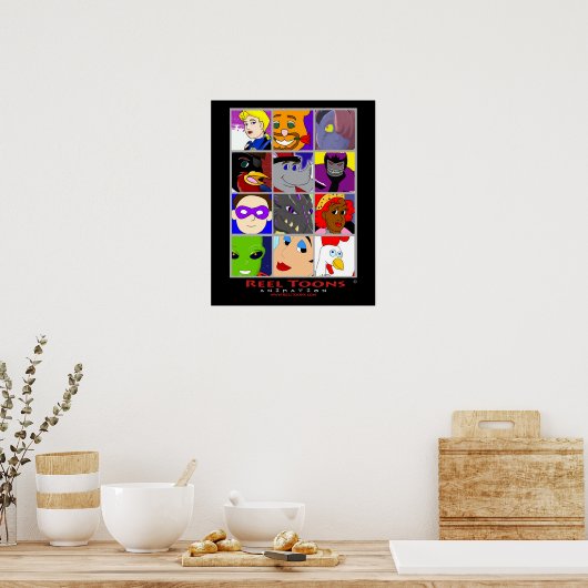 Reel Toons: Collage afdrukken karakter Poster (Keuken)