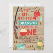 Reel Uitzonderd Vist 1e verjaardag Uitnodiging (Voorkant)