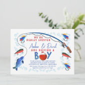 Reel Uitzonderlijk Gevist Veronderd Baby shower Kaart (Staand voorkant)