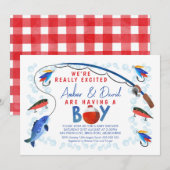 Reel Uitzonderlijk Gevist Veronderd Baby shower Kaart (Voorkant / Achterkant)