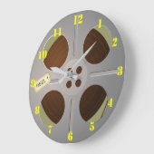REEL VAN DE RETROFIE VAN DE FILM MET NUMMERS GROTE KLOK (Hoek)