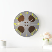 REEL VAN DE RETROFIE VAN DE FILM MET NUMMERS GROTE KLOK (Huis)