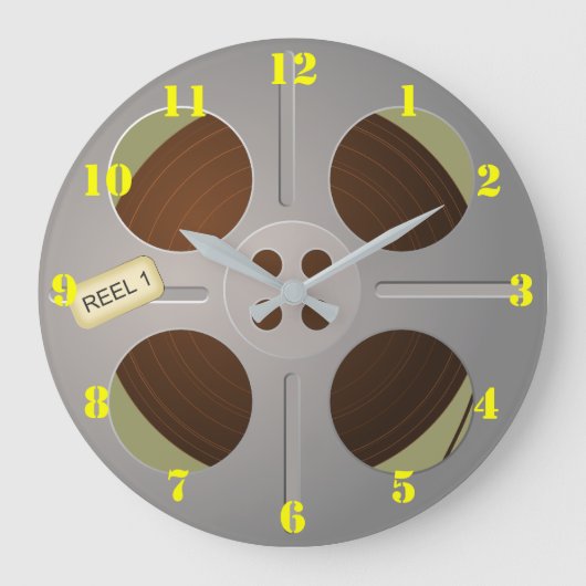 REEL VAN DE RETROFIE VAN DE FILM MET NUMMERS GROTE KLOK (Voorkant)