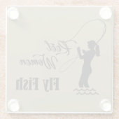 Reel Women Fly Fish Glazen Onderzetter (Achterkant)