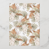 Reële Folie | Boho Modern Pampas Grass Vrijgezelle Folie Uitnodiging (Achterkant)