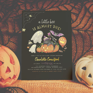 Reële Folie   Boo Cute Spooky Halloween Baby showe Uitnodiging Briefkaart