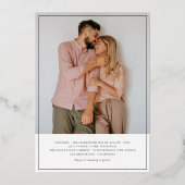 Reële Folie | Elegant Script 5 Photo Collage Weddi Uitnodiging (Achterkant)