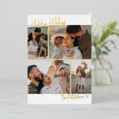 Reële Folie | Handschrift 4 Multi-Photo Kerstmis Feestdagenkaart (Staand Voorkant)