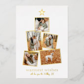 Reële Folie | Kerstboom 5 Foto-collage Feestdagenkaart (Voorkant)