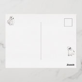 Reële Folie | Spooky Halloween Ghost Birthday Part Uitnodiging Briefkaart (Achterkant)