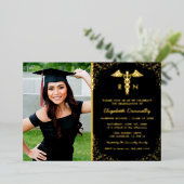 Reële goudprijs voor fotografie van verpleegschool folie uitnodiging (Staand Voorkant)