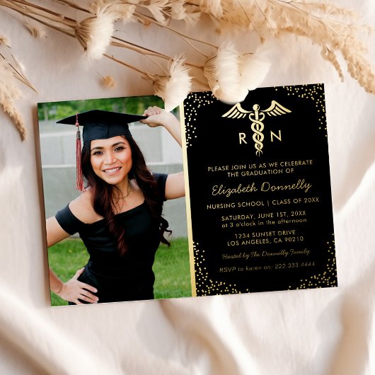 Reële goudprijs voor fotografie van verpleegschool folie uitnodiging